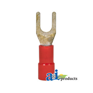 A-R22 Spade Terminal, Insulated, Wire Size 22-16, Stud Size #6, 10 Pk