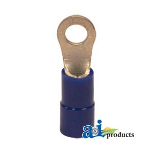 A-R06 Ring Terminal, Insulated, Wire Size 16-14, Stud Size #6, 10 Pk