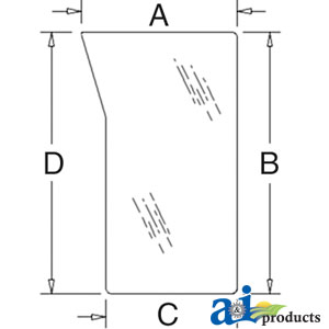 A-3C581-70560 Glass, Windshield, Lower (LH)