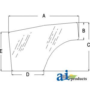 A-T1155-70672 Glass, Door (RH)