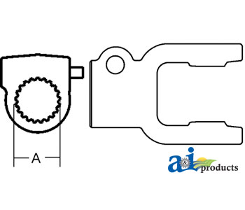 A-W097315 Tractor Yoke, Splined 1 3/4" - 20 Spline w/ QDP