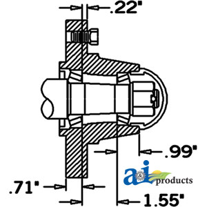 A-HS2500555 Hub & Spindle Assy. (5 Bolt)
