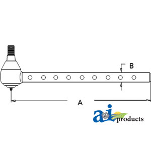 A-AR63593 Tie Rod, Long (9 cross holes)