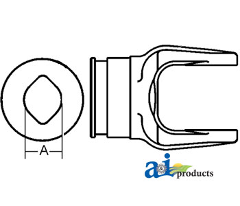 A-W040456-A Inboard Yoke, used w/ Oa & OaG Profile Tubing