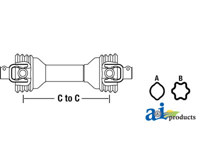 A-W240012100202 Driveline, Complete With 1-3/8" 21 Spline End Yokes