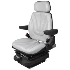A-F10M4150 Seat, F10 Series w/ Isolator, Low Pro Mechanical Suspension, Gray Vinyl