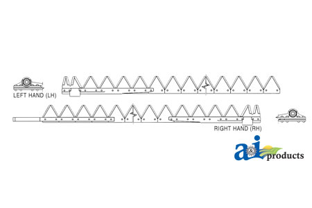 A-861-562 6' (LH), Chrome 11ga top serrated, Bolt-On