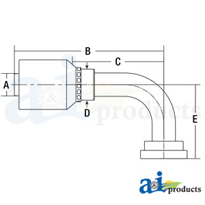 A-C6190-12-12-W CODE 61 FLG HEAD-90° ELBO