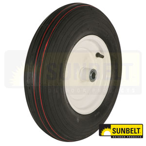 A-B1WL82 Wheel-Ribbed, 4.80x4x8 4-Ply, 3/4" BB X 4" SYM, White