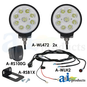 A-WL472KT Light Kit, LED, Trapezoid, 2 Lights, Harness, Switch