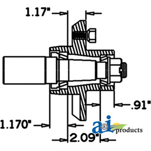 A-HS1750545 Hub & Spindle Assy. (5 Bolt)