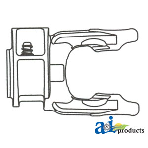 A-BP5070E0355 Tractor Yoke, 1 3/8" Splined, 6 Spline, Shrouded QD