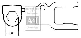 A-BP510047752 Implement Yoke, Hex Bore 1 1/8", QD