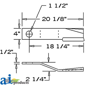 A-8590 Blade, Rotary Cutter, CW, Lift