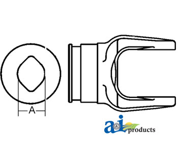 A-W040541-A Inboard Yoke, used w/ 1 & 1G Outer Profile Tubing