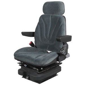 A-F10A4035 Seat, F10 Series w/ Isolator, Low Pro Air Suspension, Gray Cloth