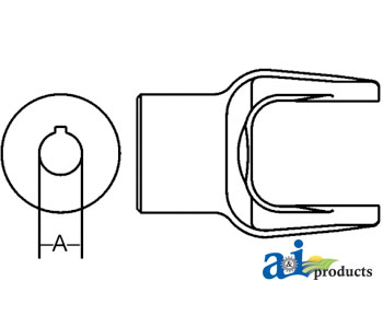 A-BP212066760-A Implement Yoke, Round Bore 1 1/4" w/ 1/4" Keyway