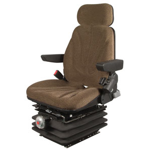 A-F10M6140 Seat, F10 Series w/ Isolator, Mechanical Suspension, Brown Checkered Cloth