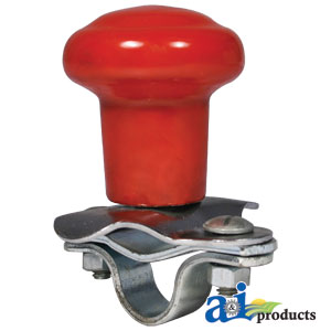 A-5A6R Spinner, Aluminum Steering Wheel (red plastic coated knob)