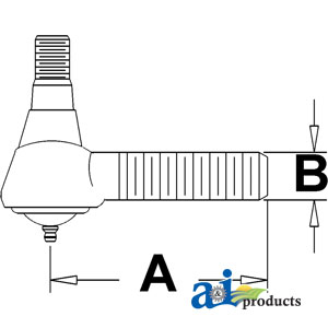 A-363160R91 Drag Link End, Front