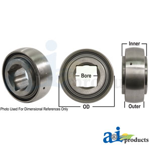 A-GW209PPB8-P Disc Bearing; Spherical, Square Bore, Re-Lubricatable