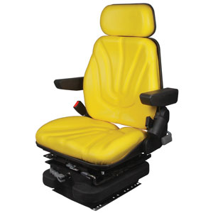 A-F10M4155 Seat, F10 Series w/ Isolator, Low Pro Mechanical Suspension, Yellow Vinyl