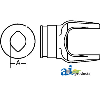 A-W041068 Inboard Yoke, used w/ 1 & 1G Outer Profile Tubing