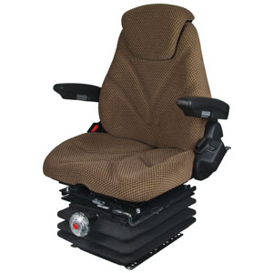 A-F20M7140 Seat, F20 Series w/ Isolator, Mechanical Suspension, Brown Checkered Cloth