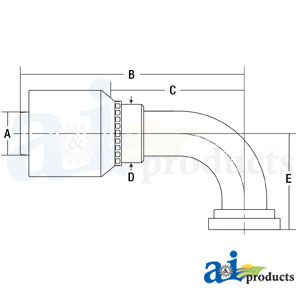 A-C6190-20-20-W (HW-C61) Code 61 Flange Head - 90° Elbow