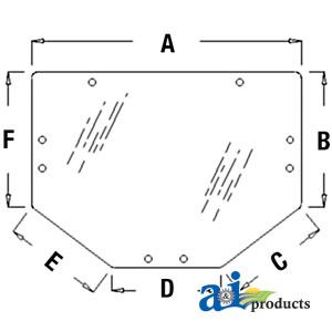 A-AL156653 Glass, Rear w/ Sunscreen Tabs
