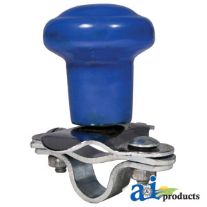 A-5A6BU Spinner, Aluminum Steering Wheel (blue plastic coated knob)