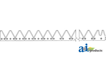 A-155-114A 25', Black 11ga Big Tooth, Bolt-On; Spliced