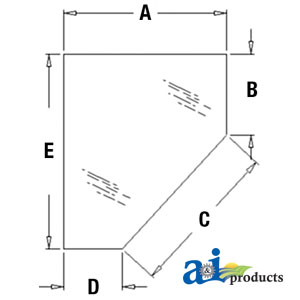 A-338428A1 Glass, Door, Lower (RH)