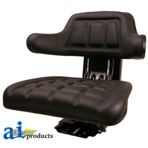 A-W222BL Seat w/ Wrap Around Back W/Arms, Black Vinyl, 300 lb / 136 kg Weight Limit