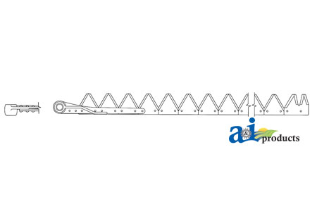 A-800-066 7', Black 11ga under serrated, Riveted