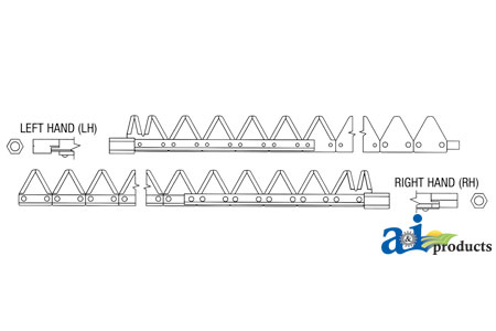 A-801-181 7' (RH), Chrome 11ga top serrated, Bolt-On