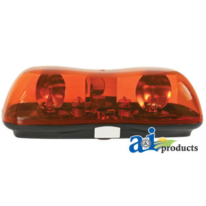 A-VLC2096 Rotating Beacon, Amber, Dual Bar, Bolt Mount