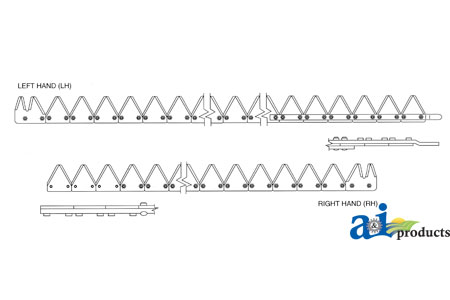 A-861-971 7' (RH), Chrome 11ga top serrated, Bolt-On