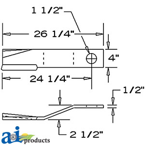 A-8588 Blade, Rotary Cutter, CCW, Lift