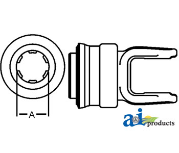 A-W196835-A Tractor Yoke, Splined 1 3/8" - 6 Spline w/ Sliding Collar