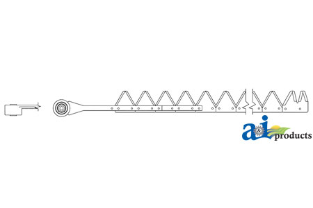 A-800-037 9', Black, 11ga under serrated, Riveted