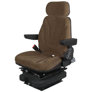 A-F10A4040 Seat, F10 Series w/ Isolator, Low Pro Air Suspension, Brown Checkered Cloth