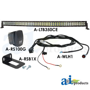 A-LTB350CEKT Light Bar Kit, LED, 50" Curved Double Row, Flood / Spot Combo, Harness, Switch