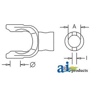 A-151012061 Implement Yoke, Round Bore 25mm w/ 8mm Pin Hole