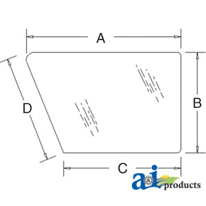 A-192006A5 Glass, Door, Lower (RH); Tinted