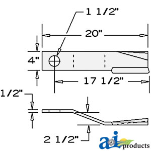 A-6T1021R Blade, Rotary Cutter, CW, Lift