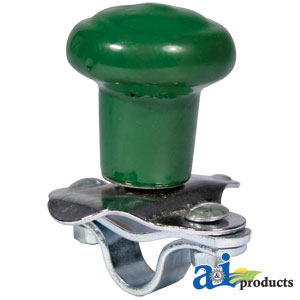 A-5A6G Spinner, Aluminum Steering Wheel (green plastic coated knob)