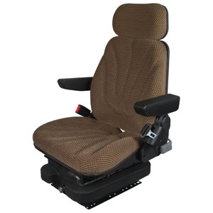 A-F10A4010 Seat, F10 Series, Low Pro Air Suspension, Brown Checkered Cloth