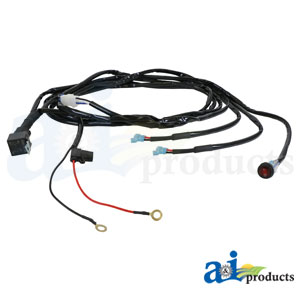 A-WLH2 Light Harness, 2 Light, Illuminated Rocker Switch W/ Mount Bracket, Relay & Fuse