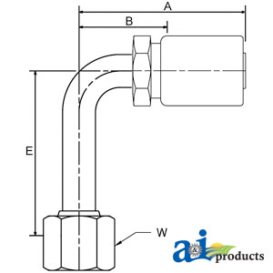 A-FFX90L-10-12 (HC-FFX90L) Female Seal Lok - Swivel - 90° Elbow Long